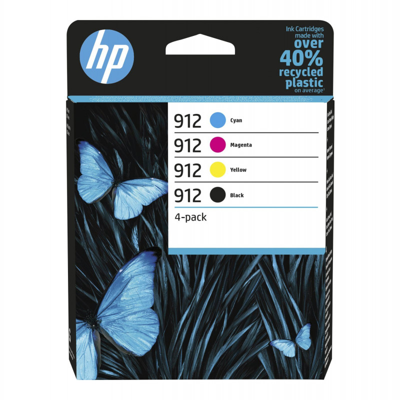 PACK 4 CARTOUCHES ENCRE  MARQUE HP 912 BK + CL