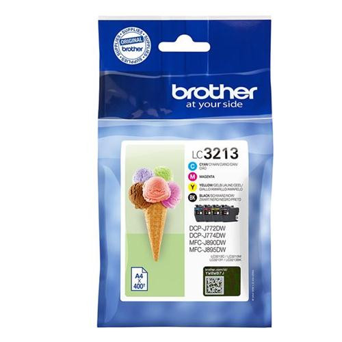 PACK CARTOUCHE ENCRE MARQUE  BROTHER LC3213 (1N+3C)
