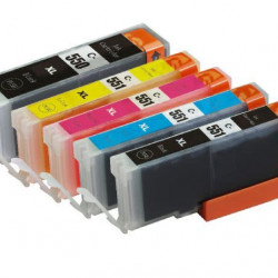 CARTOUCHES ENCRE PACK RPGI550XL-CLI551XL COMPATIBLES (1N+1PN+3) EQUIVALENT A CANON